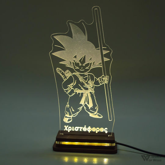 World of Wood Decorative Table Lamp Dragonball Son Goku Kid LED 23x12cm