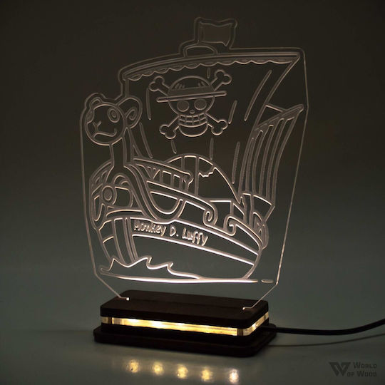 World of Wood Διακοσμητικό Φωτιστικό One Piece - Pirate Ship Logo LED 19x17εκ.