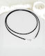 Lanyard aus Gummi 2mm 43cm Silber 925 Verschluss Rck250-2-Schwarz