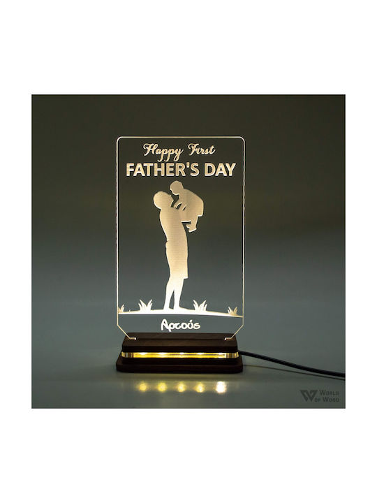World of Wood Διακοσμητικό Φωτιστικό Father's Day LED 19x11εκ.