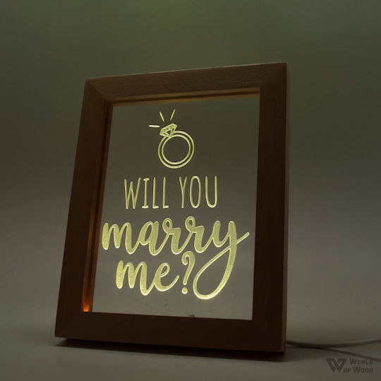 World of Wood Διακοσμητικό Φωτιστικό Will You Merry Me LED Love