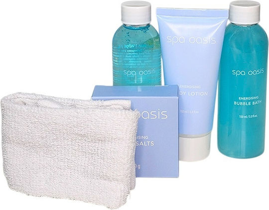 Set Cadou Spa Pentru Femei Oasis Prosop Gel De Duș Loțiune De Corp Sare De Baie