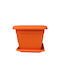 Orange Blumentopf mit Untersetzer 17x19cm