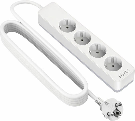 Foyu Power Strip 4 Sockets with Cable 1.5m