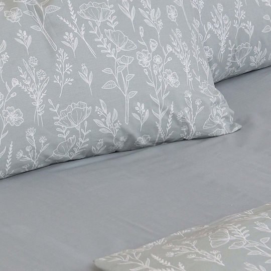 White Fabric Kissenbezüge mit Umschlagumschlag Grau 50x70cm 8000125