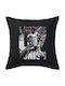 Kids Throw Pillow Couch Black 100% Cotton Includes Filling 50x50cm