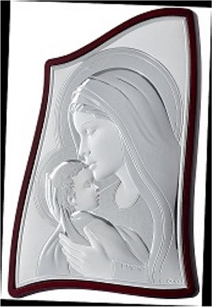 Silver Asymmetric Icon Virgin Mary Christ 4.5x6 Prince Silvero 9815-ma 903 5