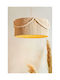 Rustikale Boho Deckenleuchte Mit Perlen Korb Beige 35x60cm