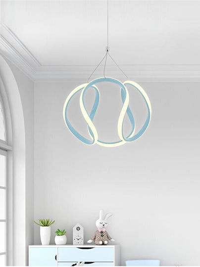 Buket Τιρκουάζ Led Κρεμαστό Φωτιστικό 30x30x70cm