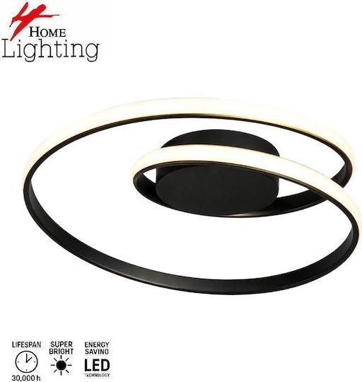 Home Lighting Lici Πλαφονιέρα Οροφής 50εκ. Μαύρη με Ενσωματωμένο LED