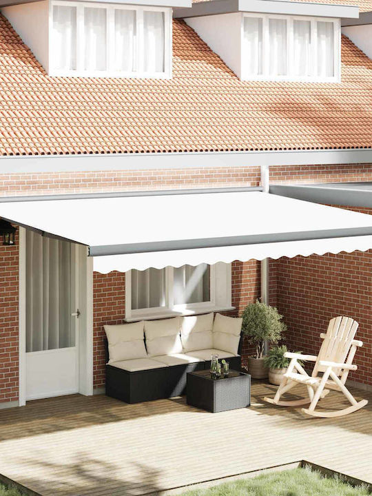 vidaXL Terrasse Markise Weiß 4x3m