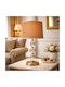 ForHome Metal Table Lamp for E27 Socket with Brown Shade and Transparent Base