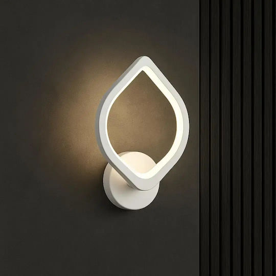 Aplica Modernă Albă Cu LED 3 Culori 15x27cm