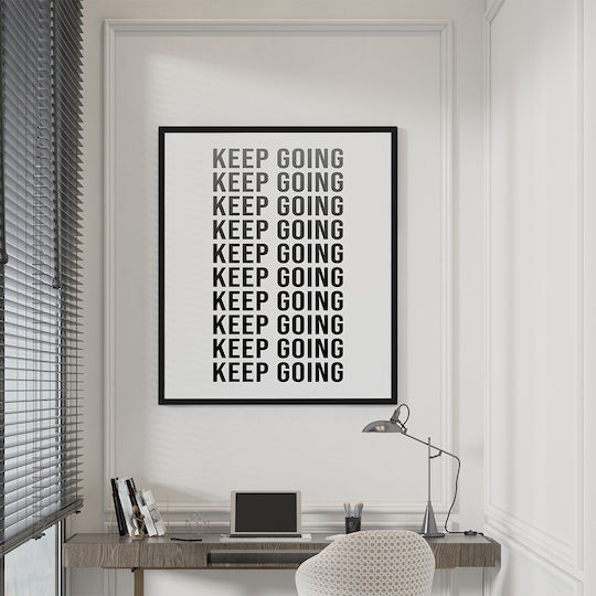 Quote Poster Keep Going Pq177 21cm X 30cm White Wooden Frame