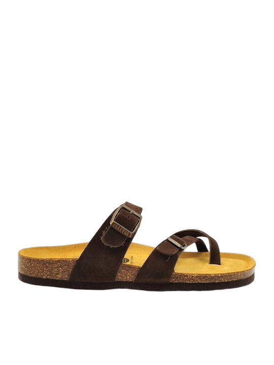 Plakton Leather Women's Anatomic Sandals Brown