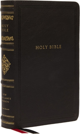 Nkjv Large Print Reference Bible, Black Leathersoft, Red Letter, Comfort Print, Thumb Indexed (sovereign Collection) - Thomas Nelson Publishers - Leather / Fine Binding