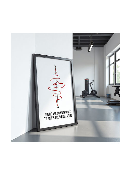 Quote Poster No Shortcuts Pq183 21cm X 30cm Κορνίζα Φυσικό Ξύλου Μπεζ