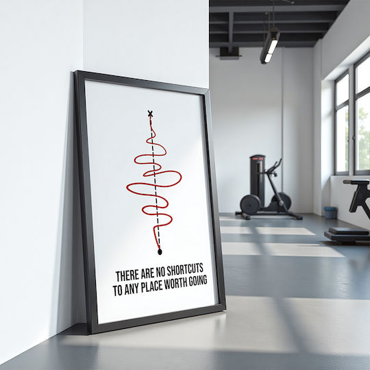 Quote Poster No Shortcuts Pq183 21cm X 30cm Natural Wood Frame Beige