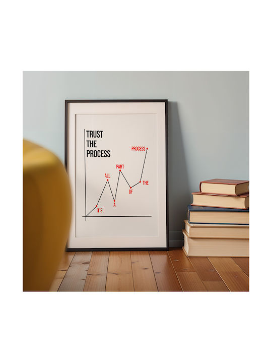 Quote Poster Trust Process Pq180 50cm X 70cm Black Wooden Frame
