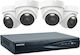 Inkovideo Surveillance System 4 IP Cameras with NVR Recorder