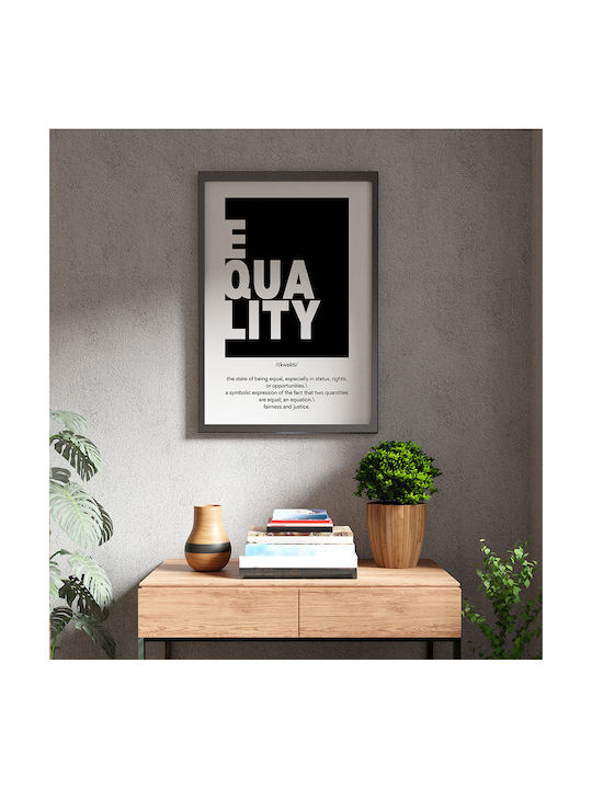 Quote Poster Equality Pq193 21cm X 30cm Λευκή Ξύλινη Κορνίζα
