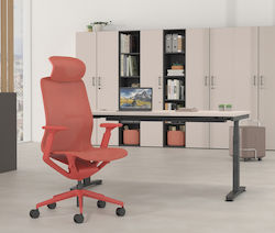 Dromeas Anafi Office Chair with Adjustable Arms Red