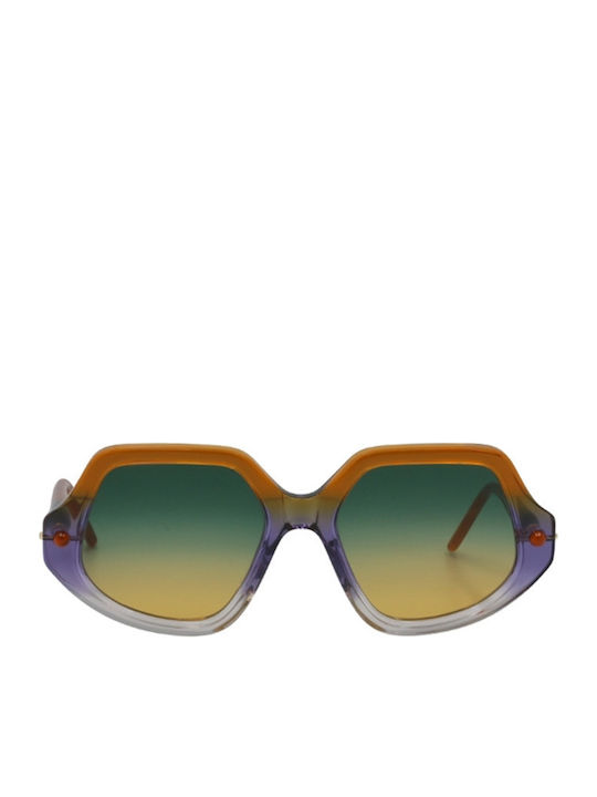 Kuboraum Unisex Sunglasses With Multicolour Horn-Rimmed Frame And Multicolour Gradient Lens