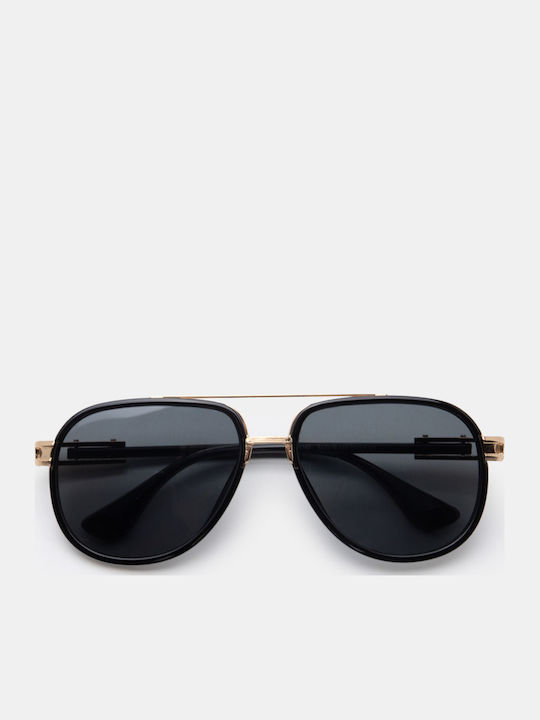 Luigi Ochelari De Soare Unisex Cu Ramă Metalică Neagră Și Lentile Negre 4869801