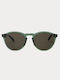 Faos Men's Sunglasses with Green Horn-Rimmed Frame and Green Lens