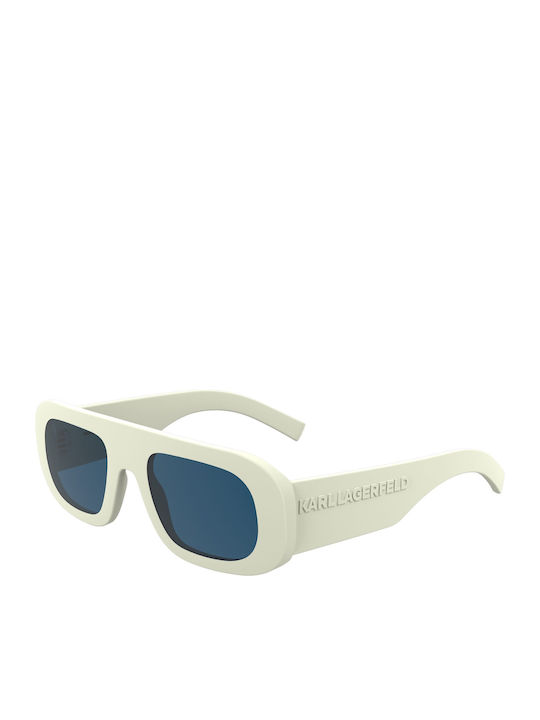 Karl Lagerfeld Men's Sunglasses with White Fram...