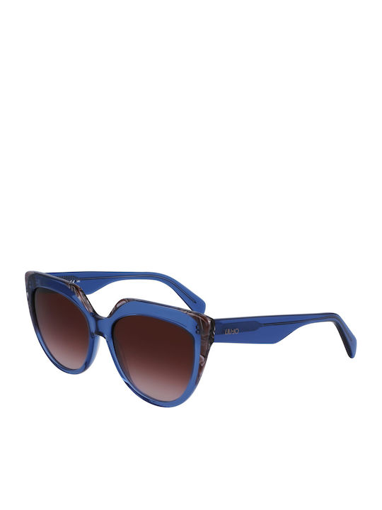 Liu Jo Woman Sunglasses with Blue Horn-Rimmed F...