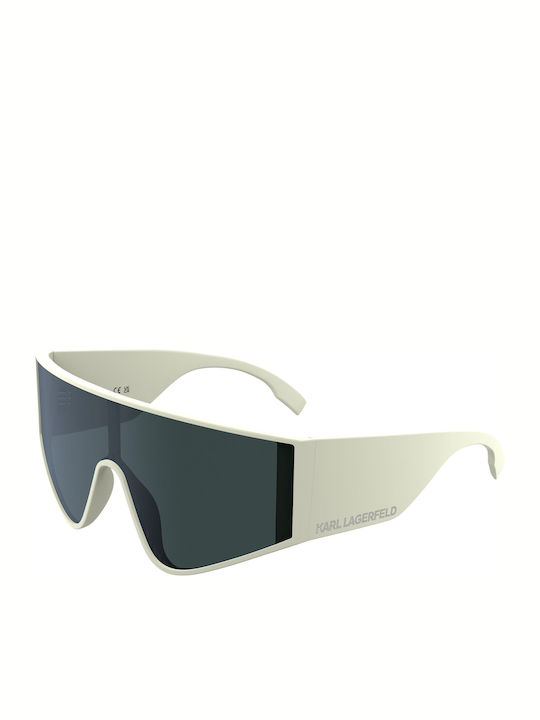 Karl Lagerfeld Unisex Sunglasses with White Frame and Blue Lens