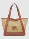 Fabric Women's Shoulder Bag Brown