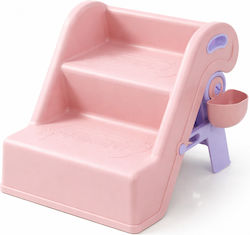 Little Mom Klappbarer Kinder Tritthocker Baby Rosa Zusammenklappbar Zweistufiger Booster Kinder Kompakte Ergonomische Gestaltung Integrierter Griff Praktisches Abnehmbares Zubehör