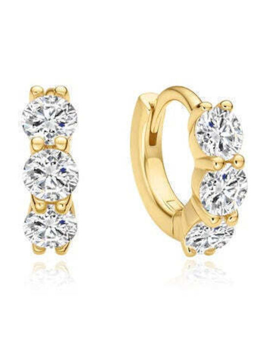 Ania Haie Gold Plated Silver Hoop Earrings with Stones