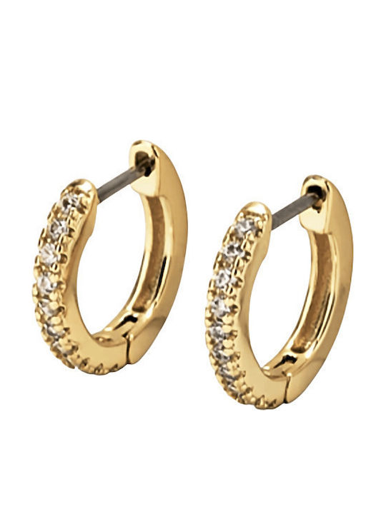 Verame Verame Gold Hoop Earrings with Stones