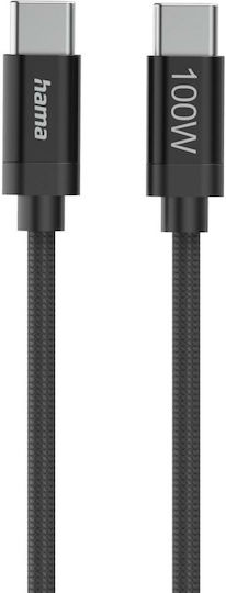 Cable Hama Usb-c M To Usb-c M 1.5m 100w Black