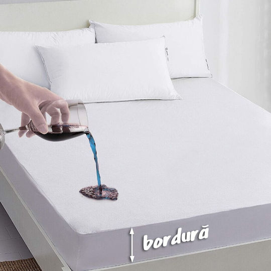Pucioasa Protecție Pentru Saltea Semidublă Waterproof Albă 120x190+25cm