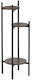 Flower Stand Round 3 Shelves Metal Mdf Structure 32x32x81 Cm Black