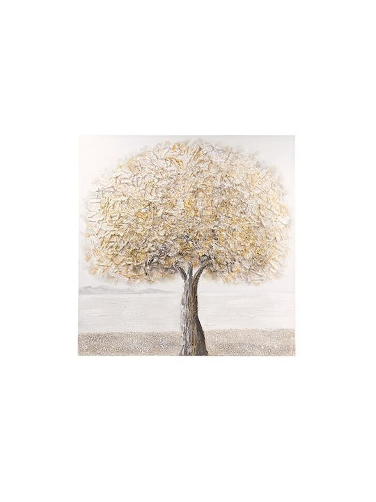 Gemälde Baum Kaffee Beige 100x3x100cm 812-20056...