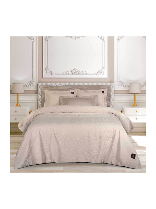 Κουβερλί 240x250 King Greenwich Polo Club Essential 4451 Beige 100% Microsatin