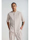 Short Sleeve Shirt in Wide Fit Beige