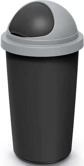 Monzana Coș De Gunoi Din Plastic Cu Capac Oscilant Negru 50lt