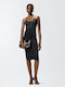 Summer Midi Evening Dress Black