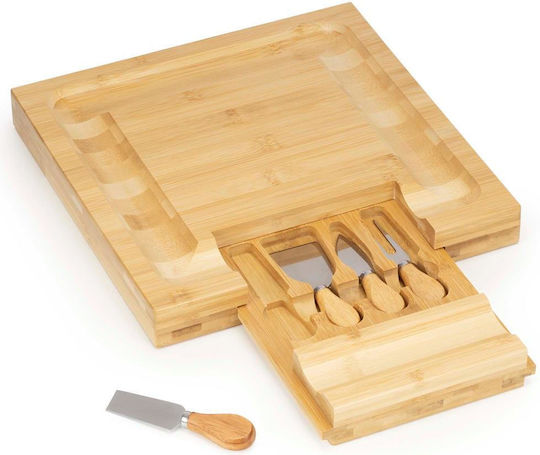 Servierplatten Käse mit Griff Hölzernes 33x33x4cm 5 Stück