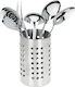 Excellent Houseware Set De Ustensile De Gătit Din Oțel Inoxidabil Cu Suport 5 Bucăți Gri