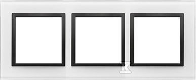 Simon 54 Nature 3x Glasrahmen Schwarz Perla Drn3/68