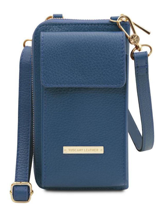 Leather Women's Shoulder Bag Blue
