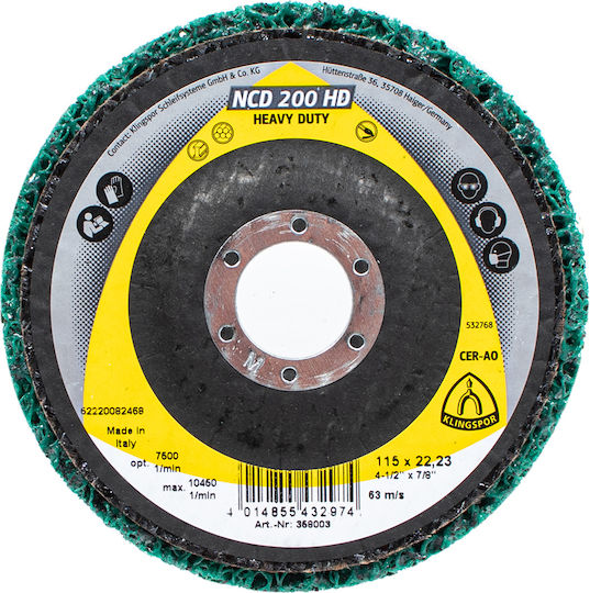 Klingspor Schleifscheibe 115x22.23 mm NCD 200 Schwerlastgebrauch
