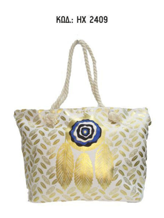 Stoff Strandtasche Gold